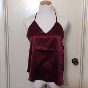 Tops - Burgundy Satin Cami Tops - Burgundy Satin Cami